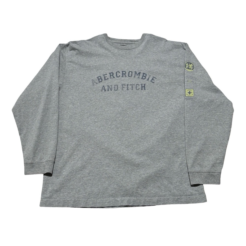 Vintage Abercrombie & Fitch Men's‎ Long Sleeve Shirt Gray Size XL 23.5 x 30
